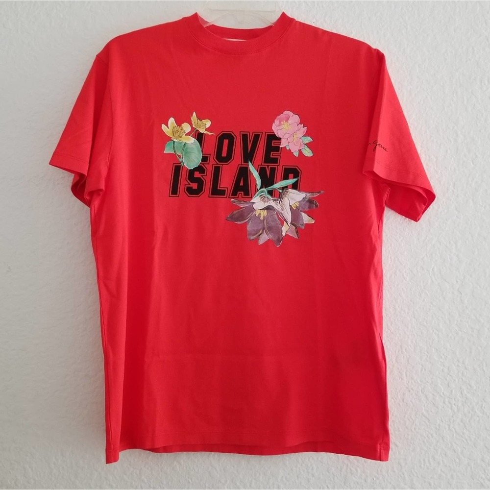 Golden Goose Floral Print Red Short Sleeve T-shirt Size XS